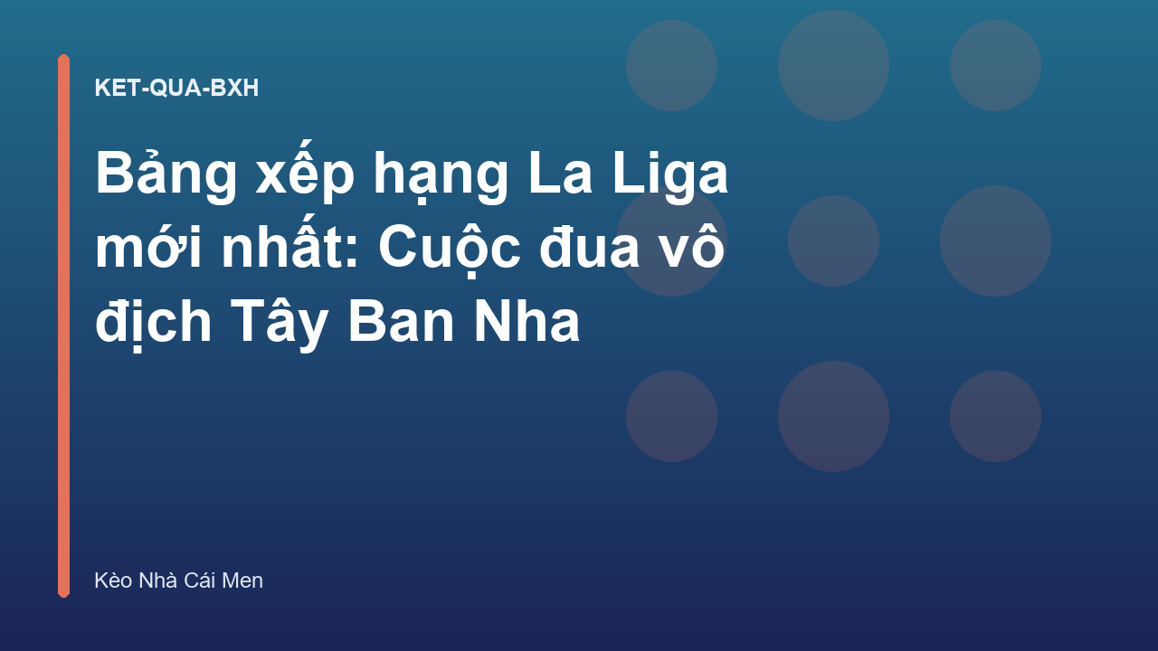 Bảng xếp hạng La Liga mới nhất: Cuộc đua vô địch Tây Ban Nha
